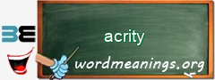 WordMeaning blackboard for acrity